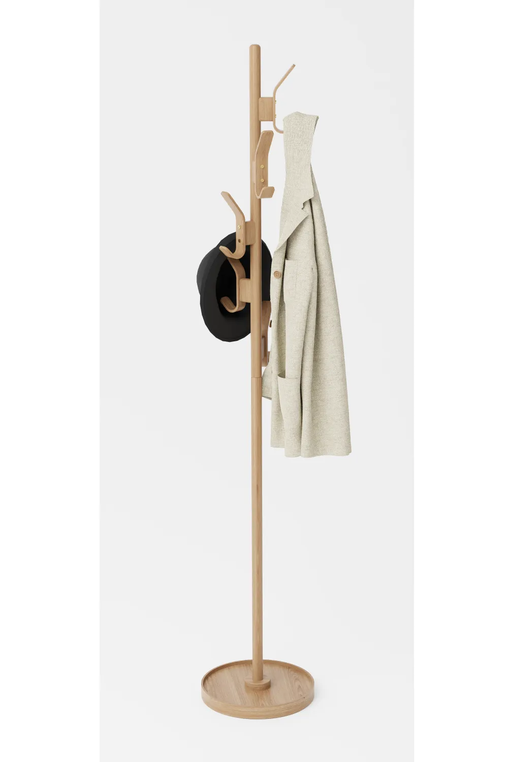 5-Hook Oak Coat Stand | Wireworks
