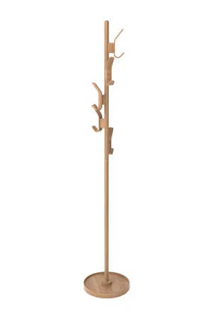 5-Hook Oak Coat Stand | Wireworks