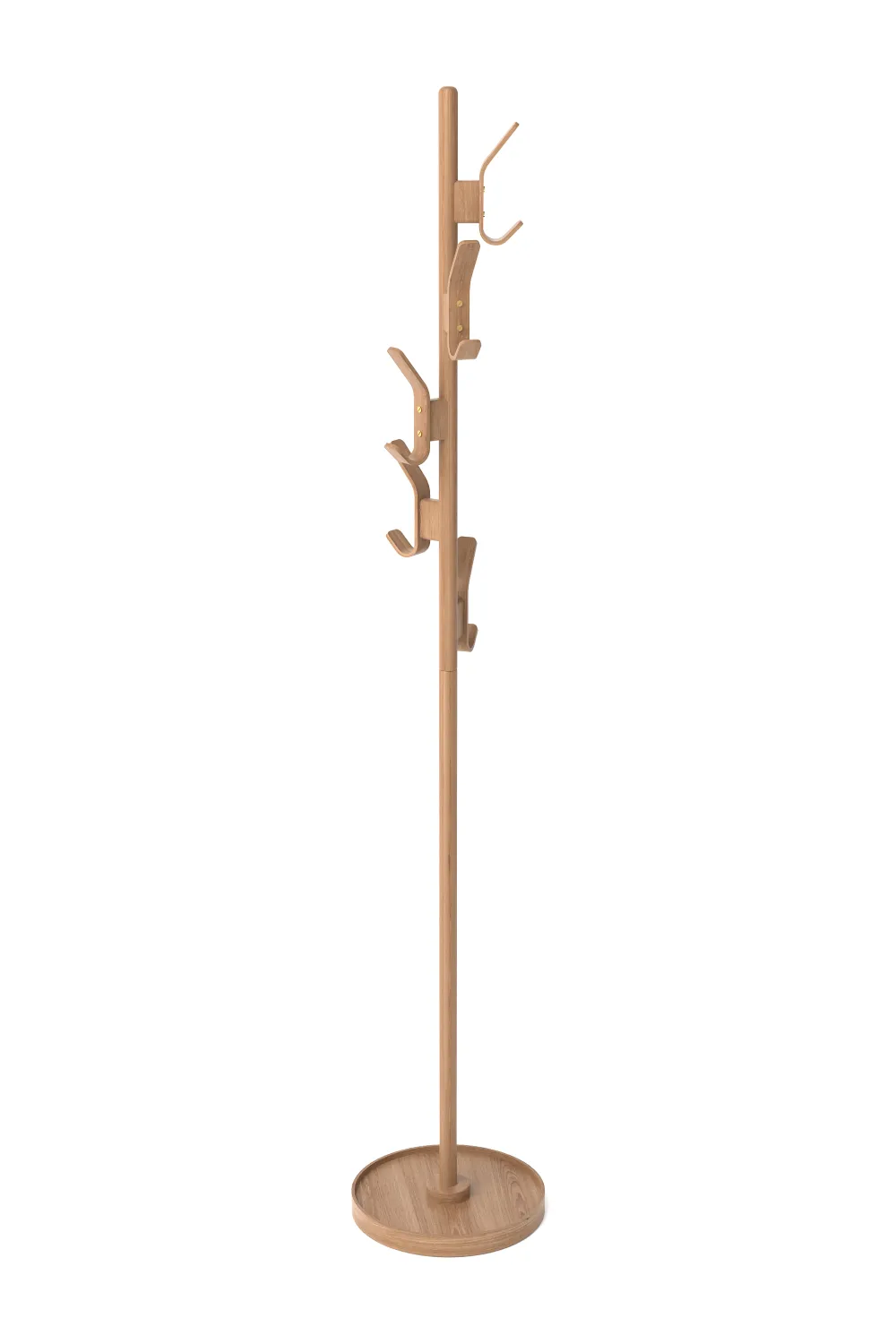 5-Hook Oak Coat Stand | Wireworks