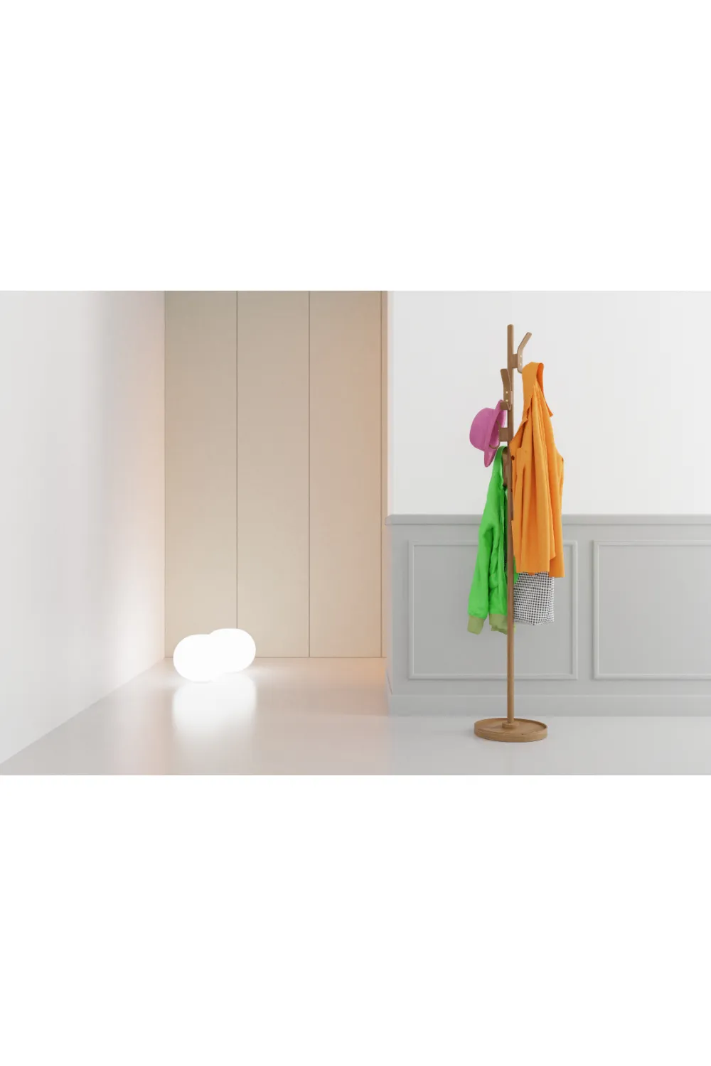 5-Hook Oak Coat Stand | Wireworks