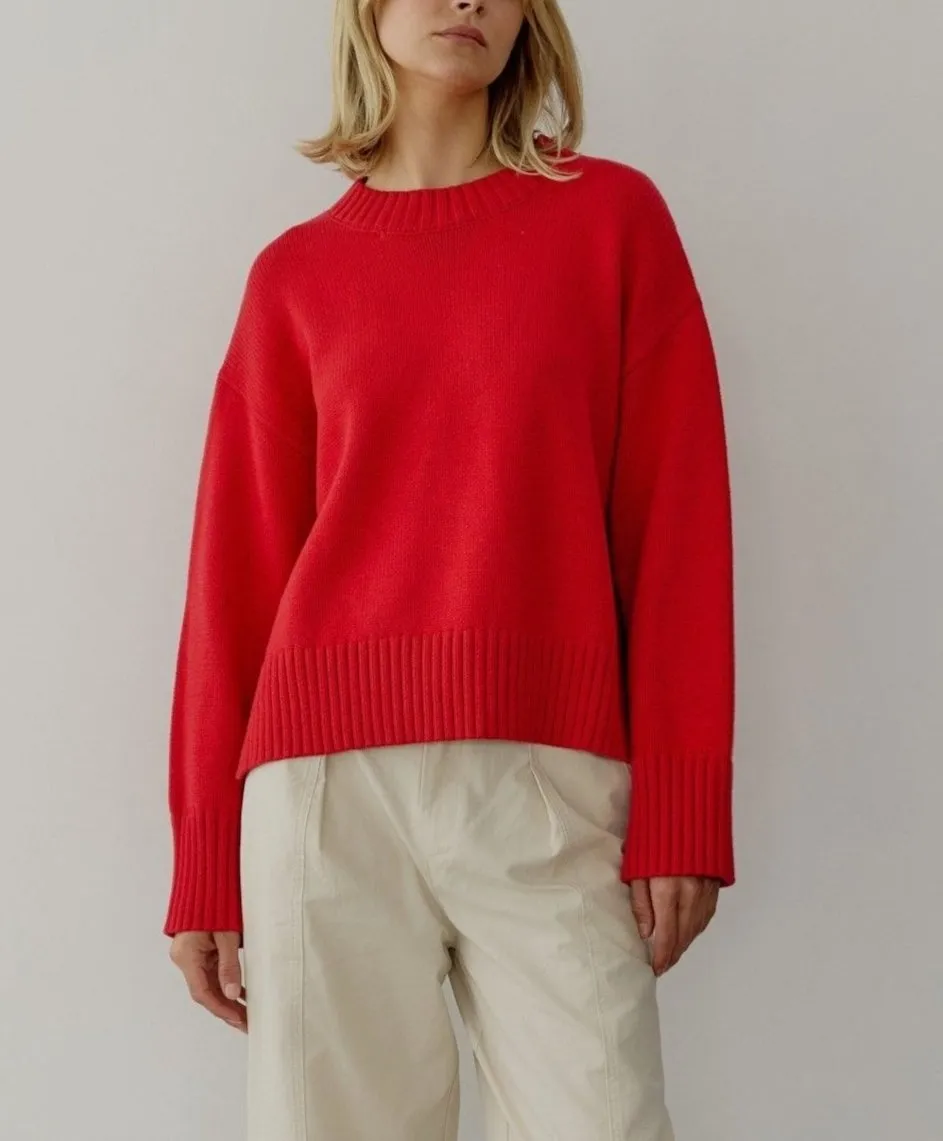 Asher Sweater in Cherry Red