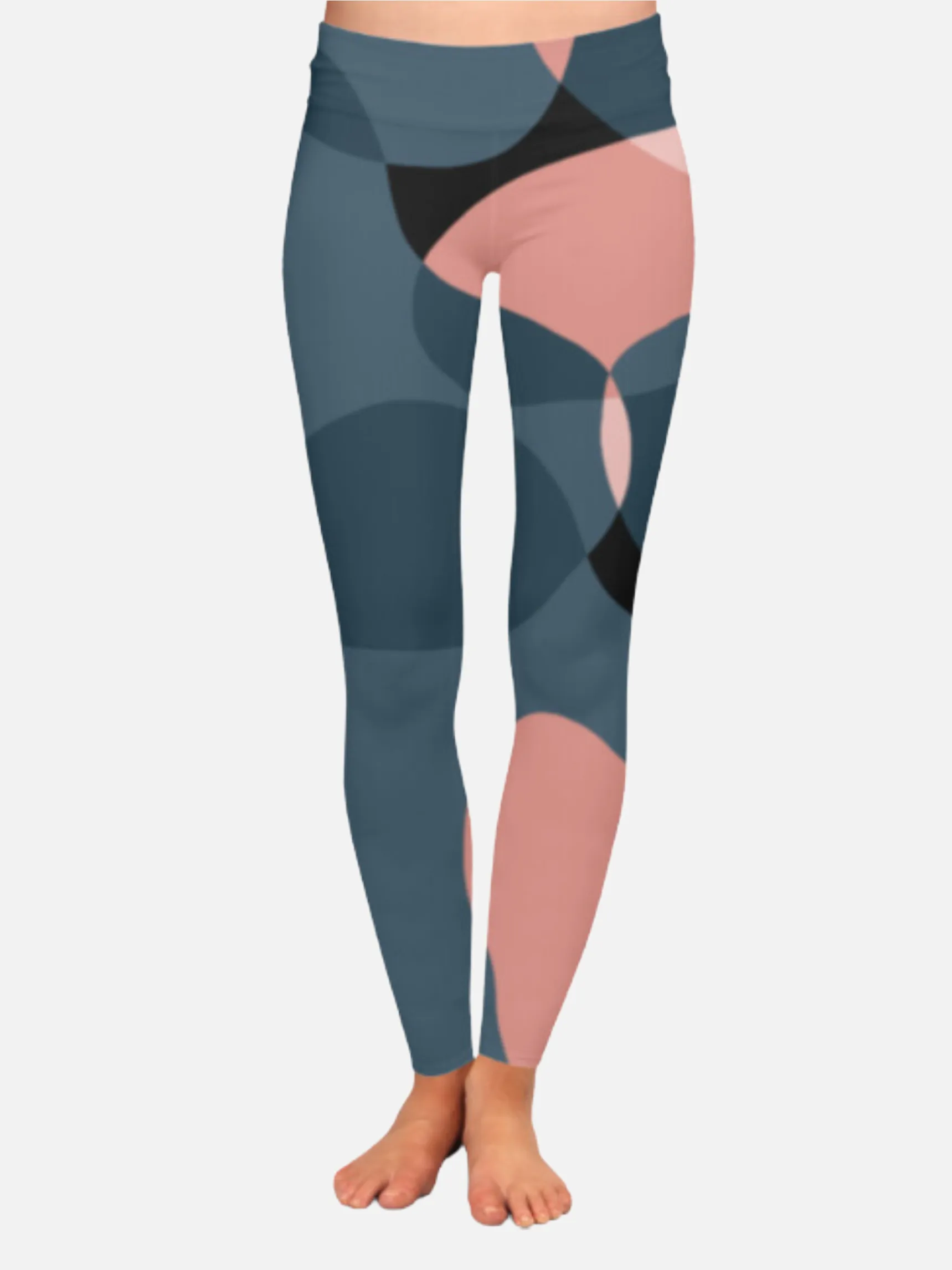 Bright Abstract Print High Waist Body Shaping Leggings