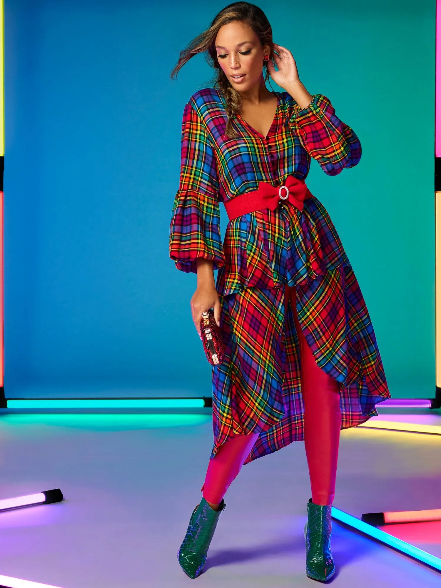 Buffalo Plaid Maxi Top