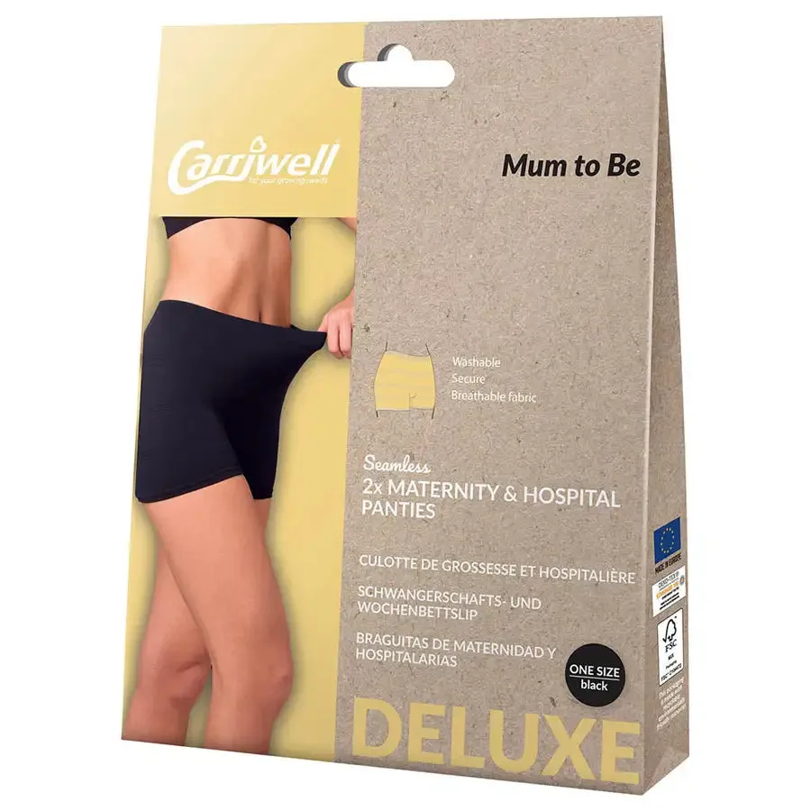 Carriwell Maternity & Deluxe Hospital Panties - Pack of 2 (Black)