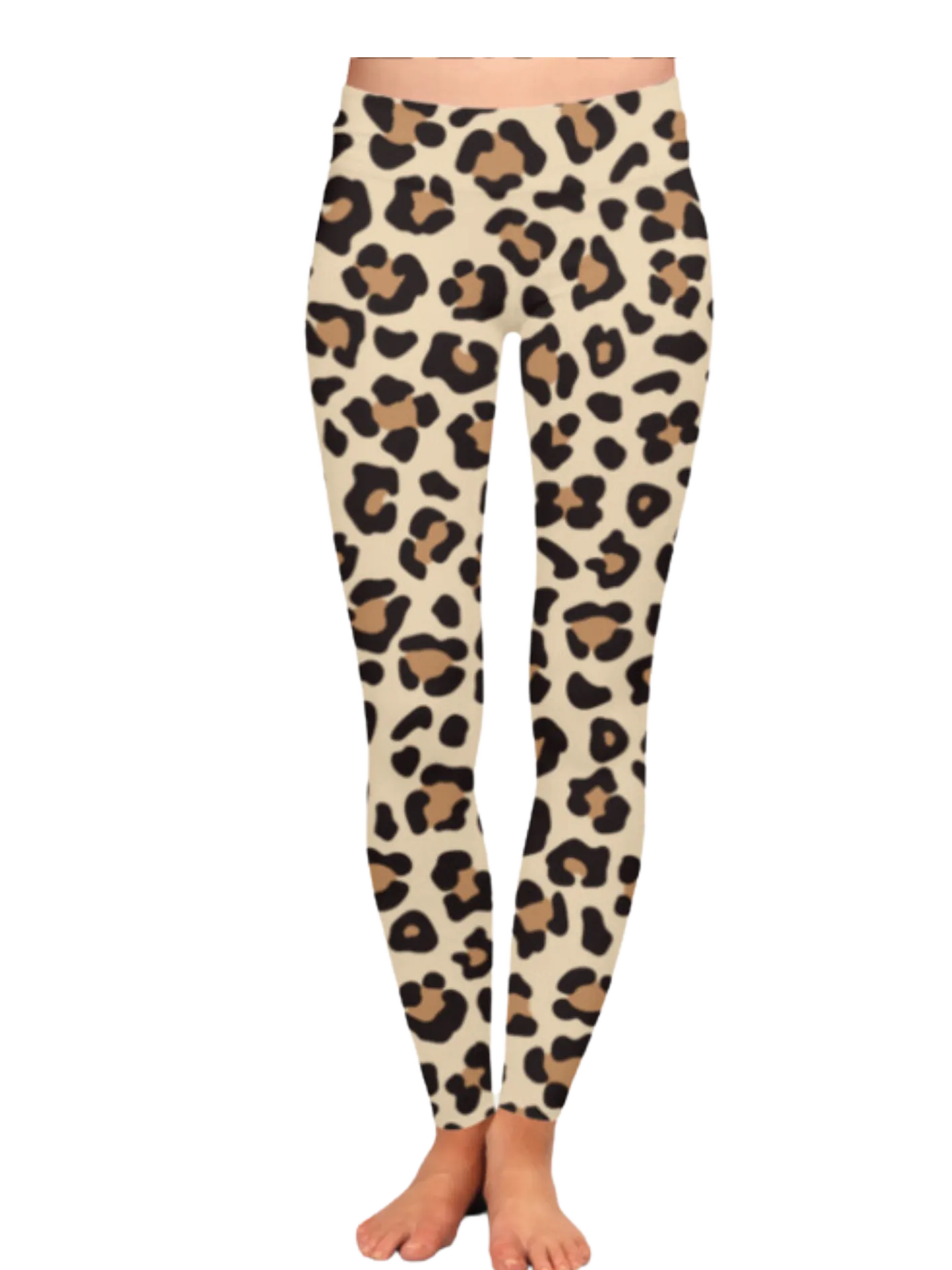 Chic Leopard Print High Waist Body Shaping Brown Leggings