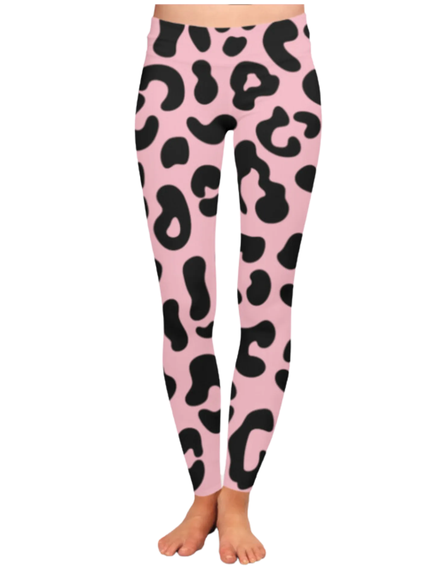 Chic Leopard Print High Waist Body Shaping Pink Leggings
