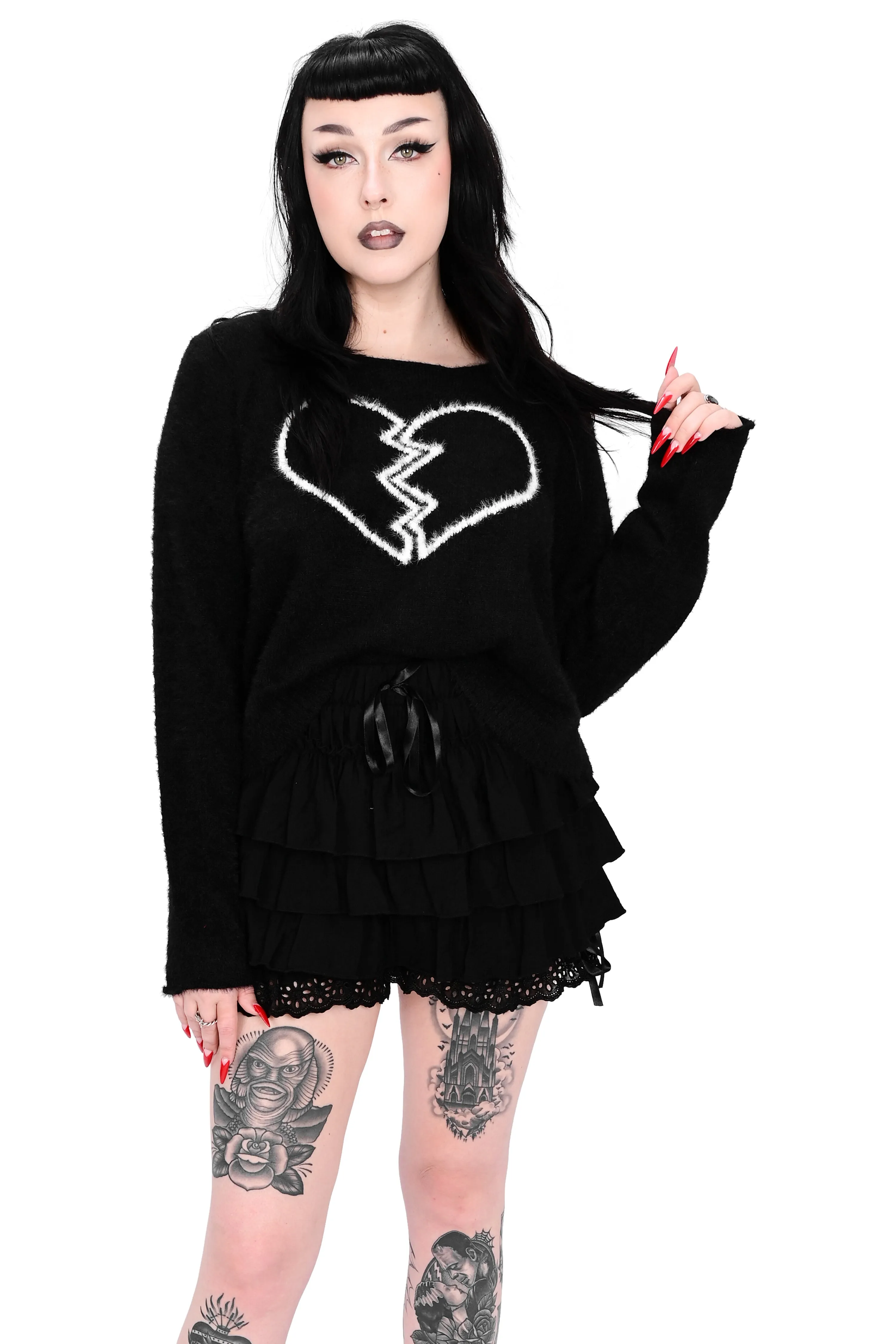 Fuzzy Heart Sweater
