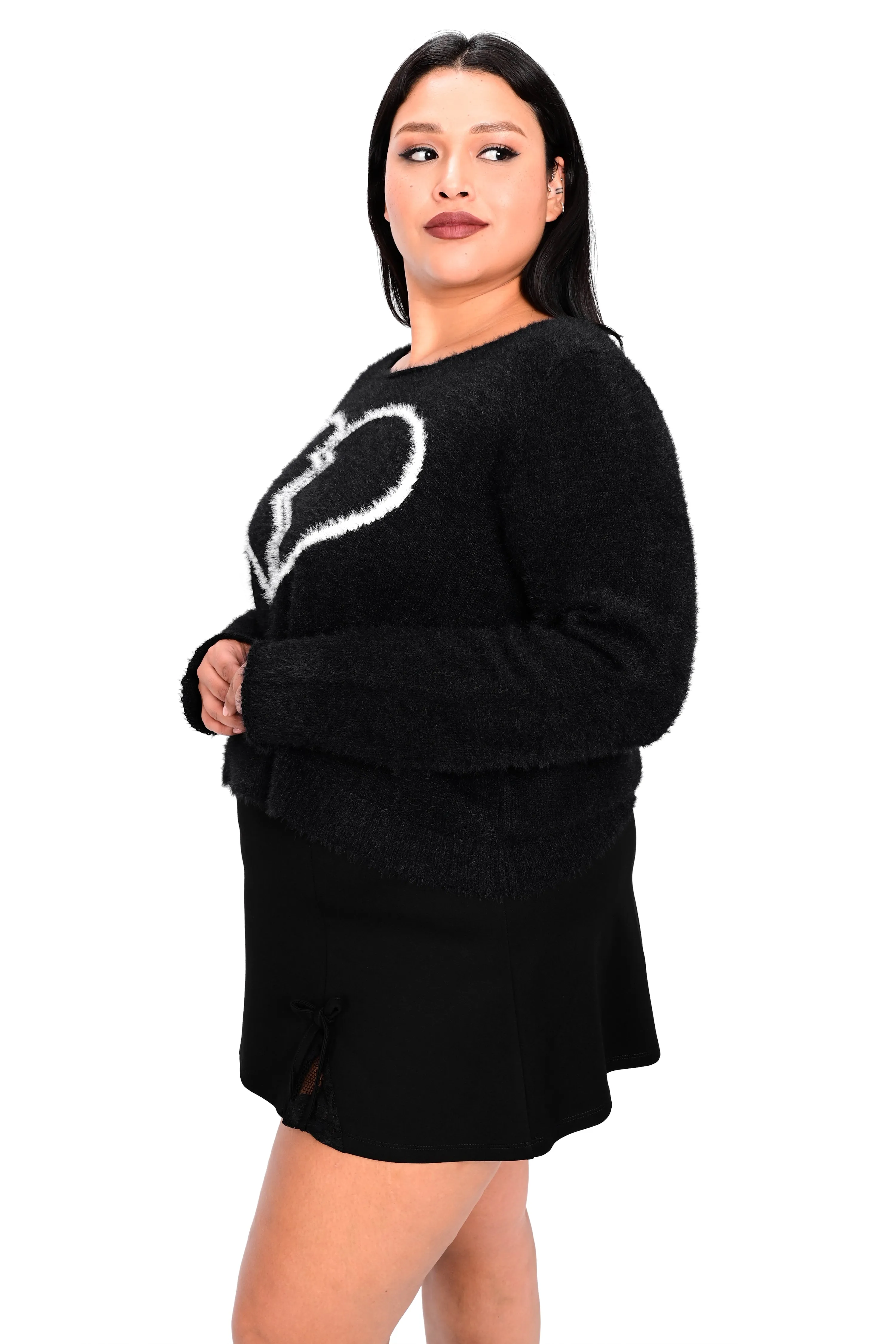 Fuzzy Heart Sweater