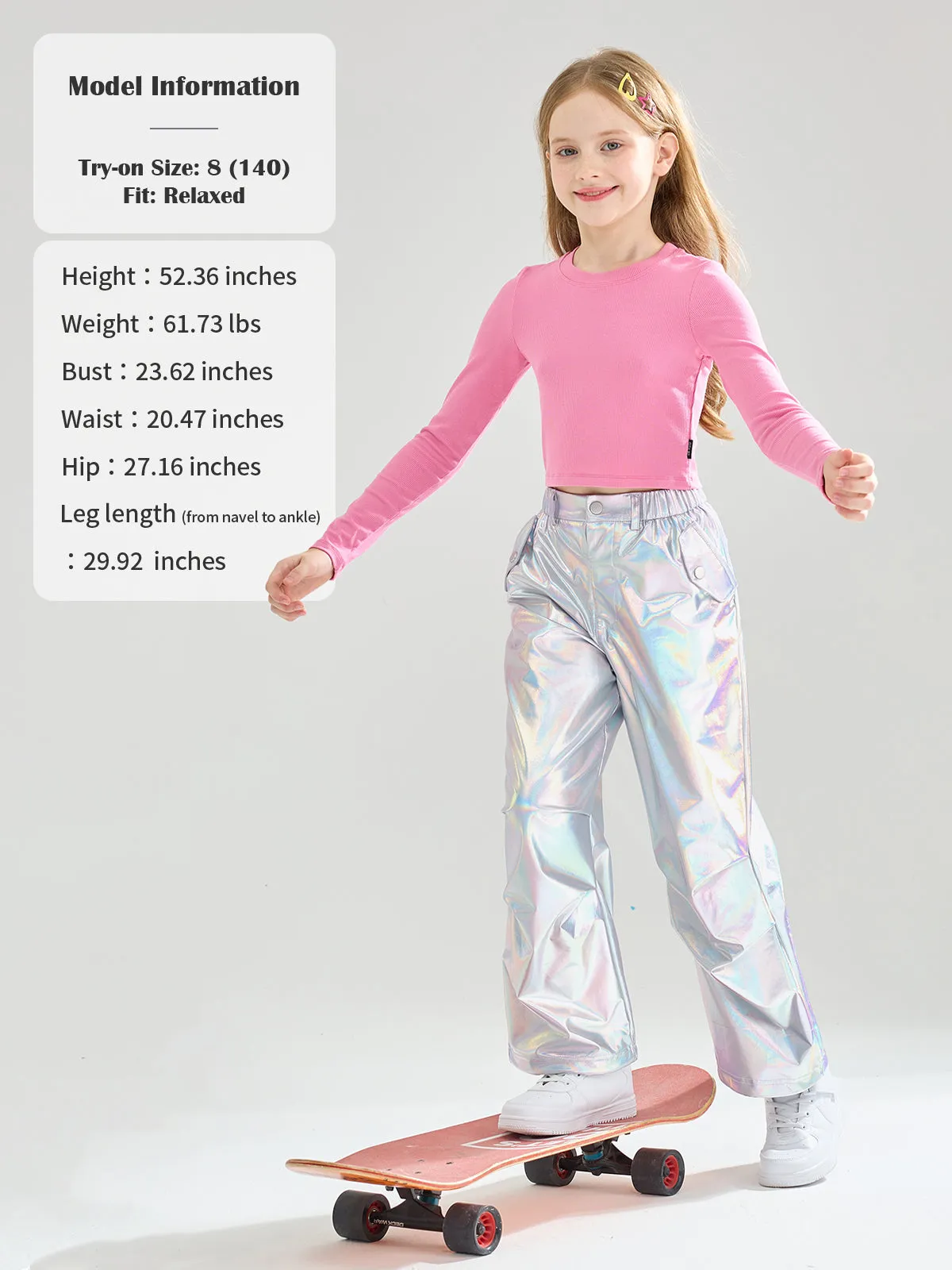 Girls Metallic Jogger Pants Shiny Jazz Street Hip Hip Dance Pants