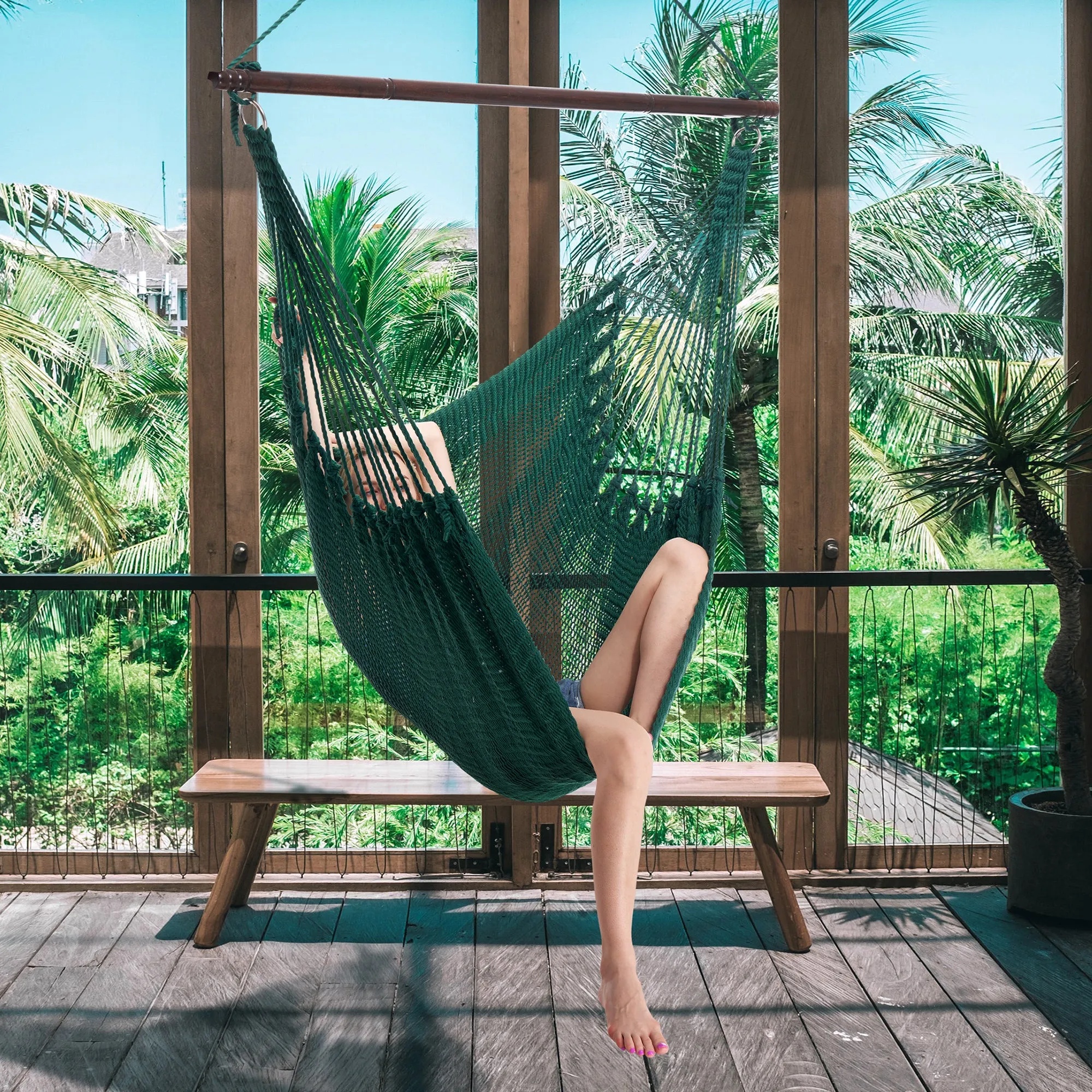Jumbo Caribbean Hammock Chair - Green