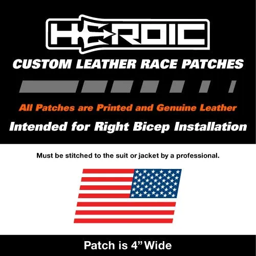 Leather Printed Patches - United States Flag - RWB - Left Arm - Rush In
