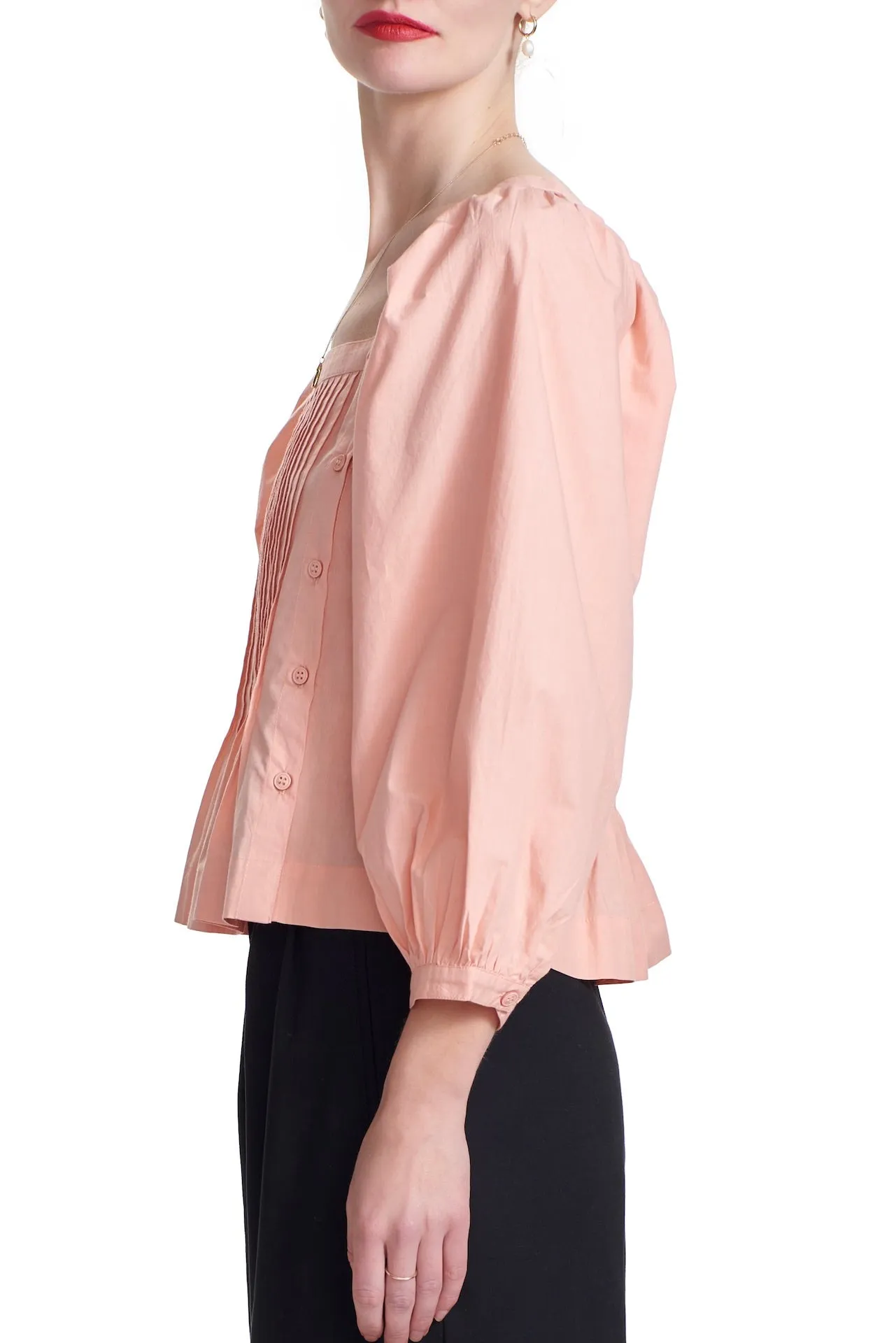LIANA PLEAT NECK TOP- SUSTAINABLE