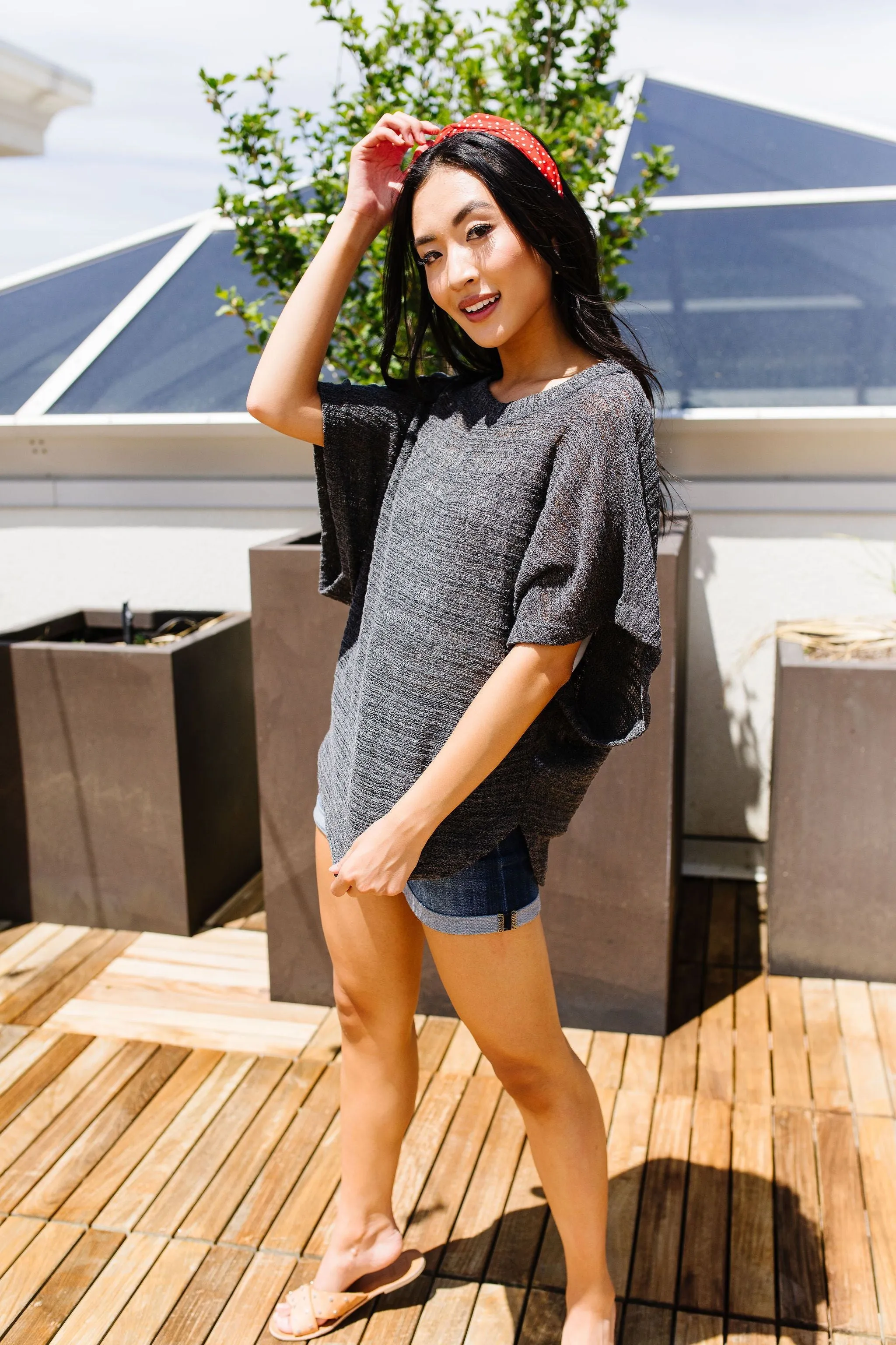 Light Up The Night Charcoal Sweater