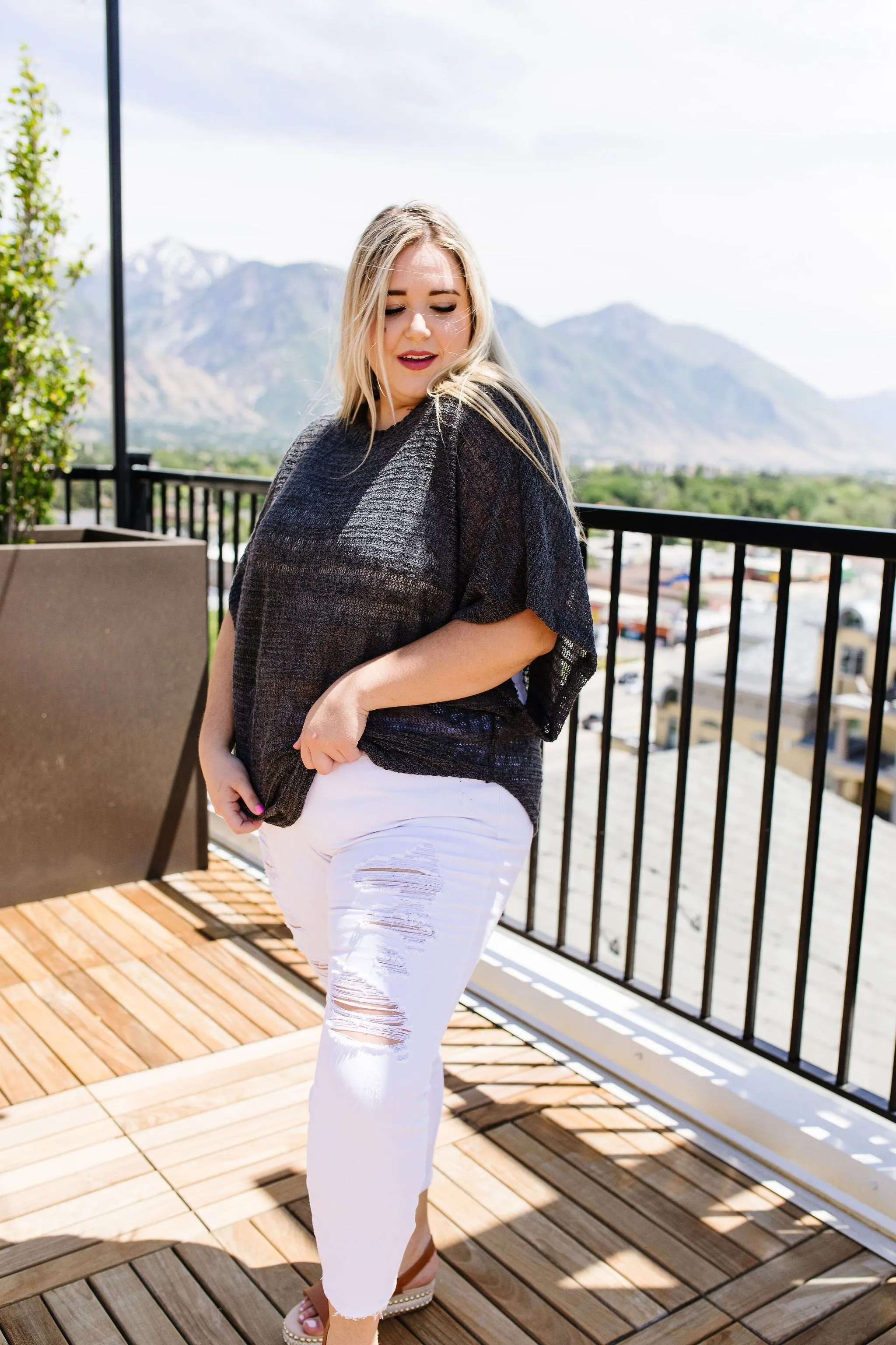Light Up The Night Charcoal Sweater