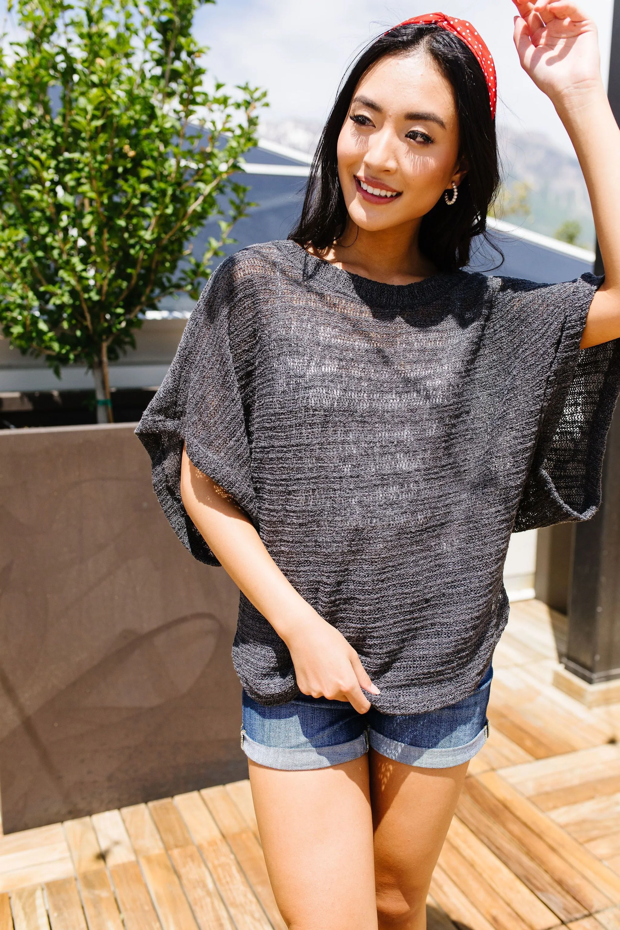 Light Up The Night Charcoal Sweater