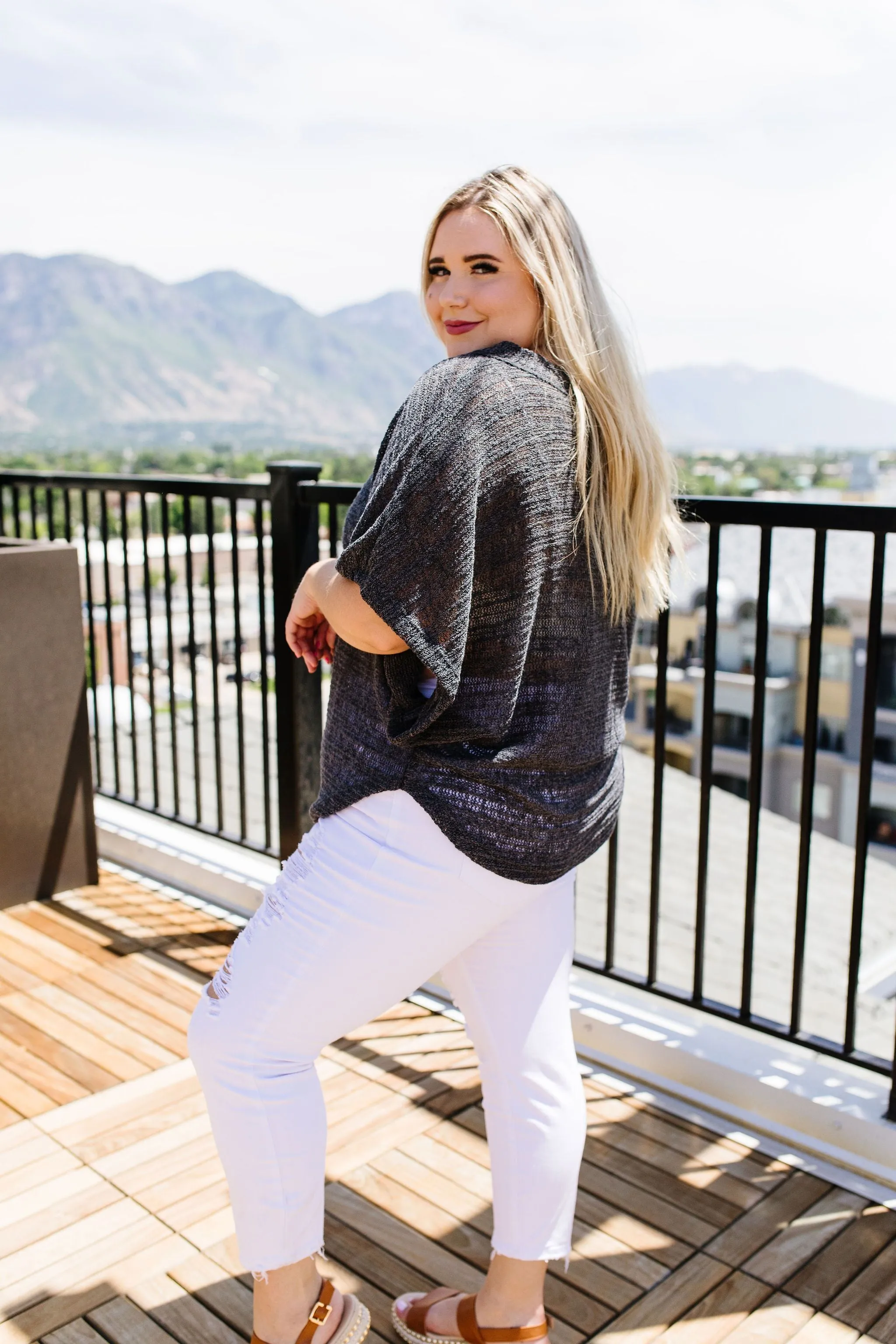 Light Up The Night Charcoal Sweater