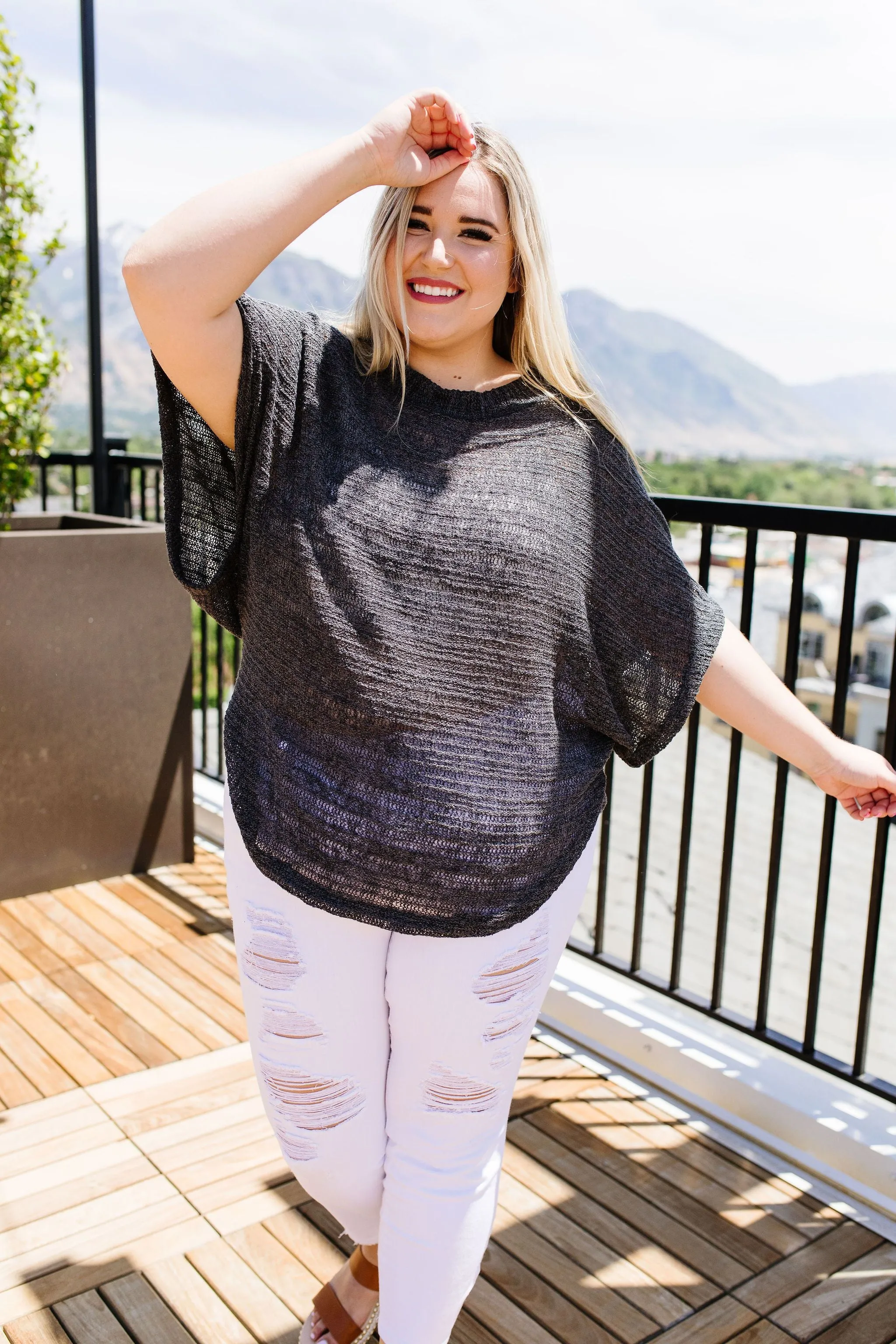 Light Up The Night Charcoal Sweater