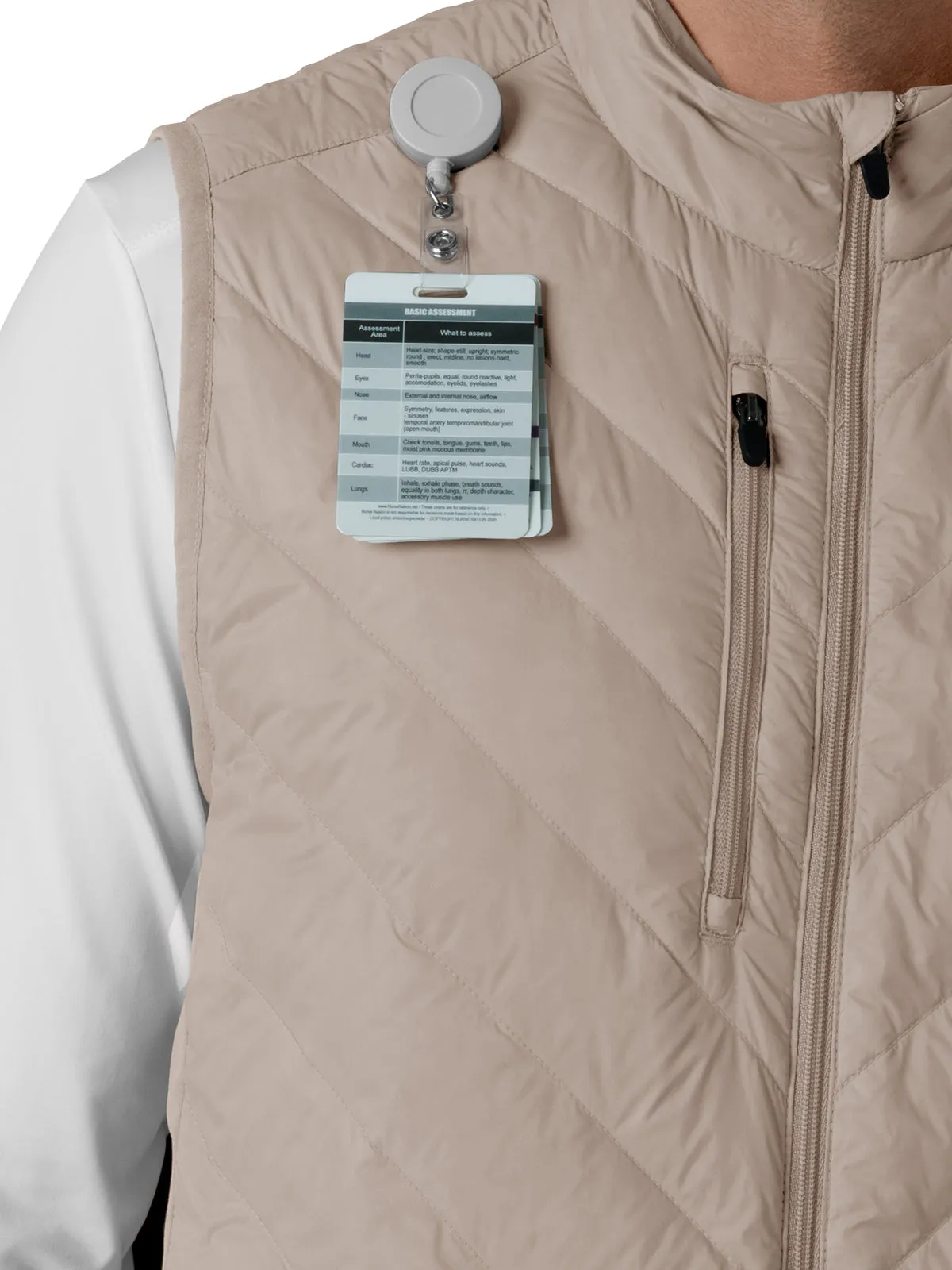 Men's Six-Pocket Quilted Vest - 8377 - Haze