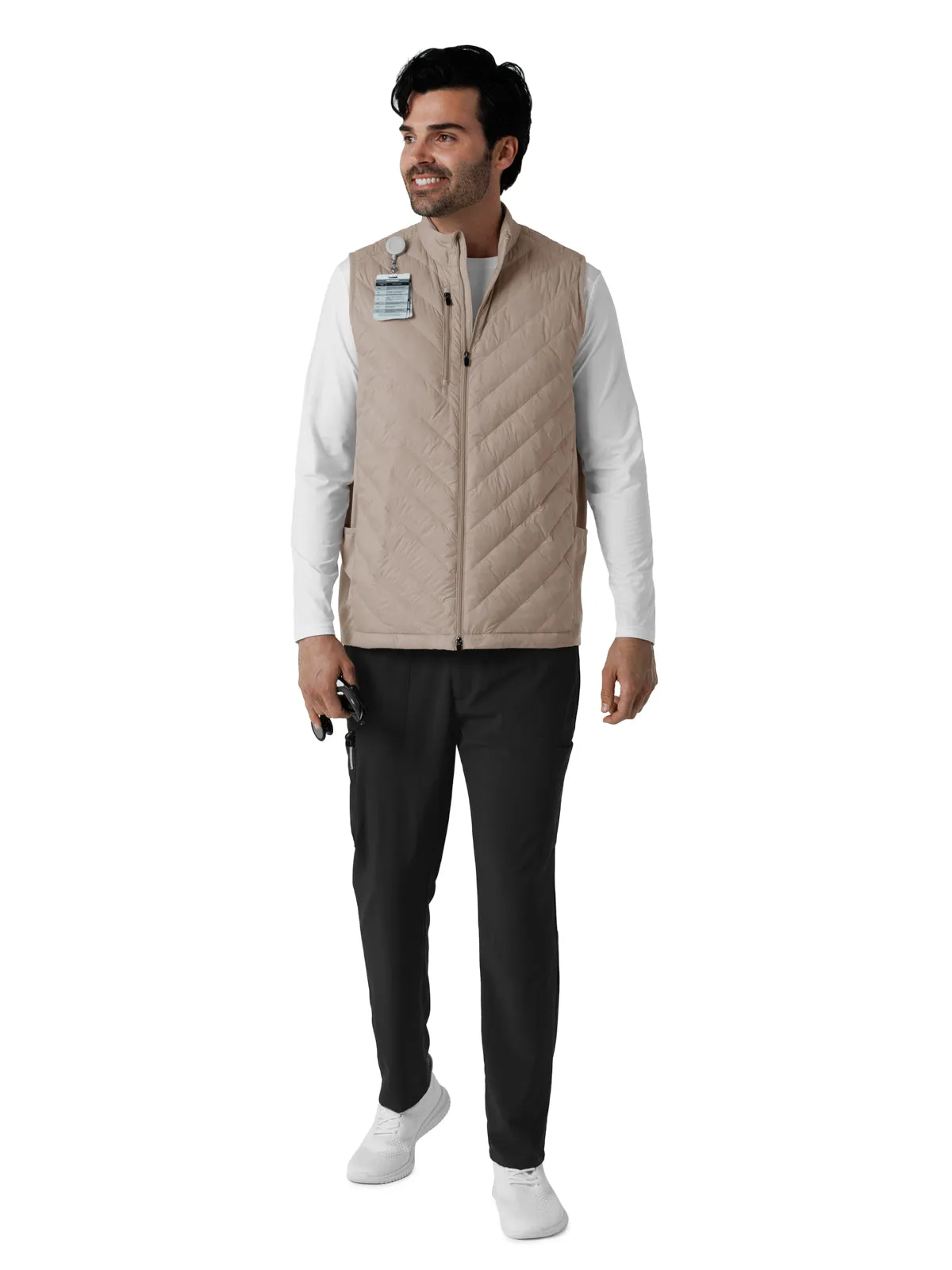 Men's Six-Pocket Quilted Vest - 8377 - Haze