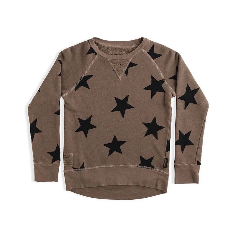 NUNUNU Star Sweatshirt Earth Brown