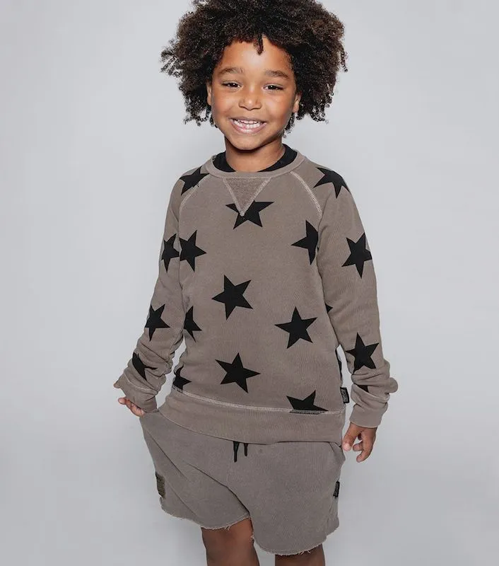 NUNUNU Star Sweatshirt Earth Brown