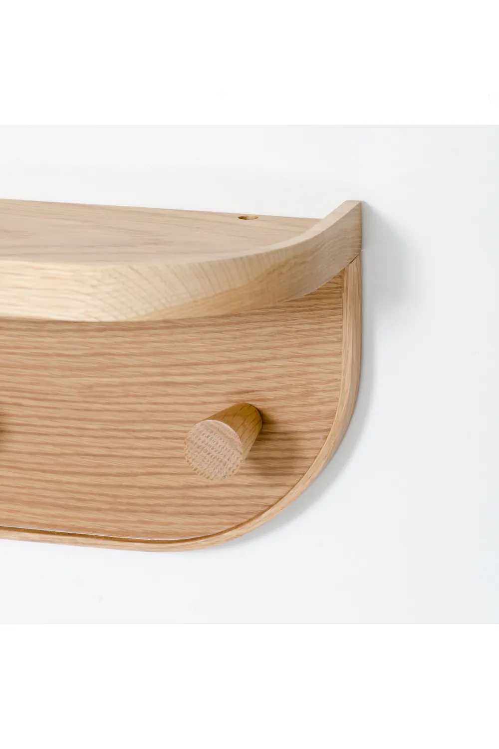 Oak Five-Hook Storage Shelf | Wireworks Nook