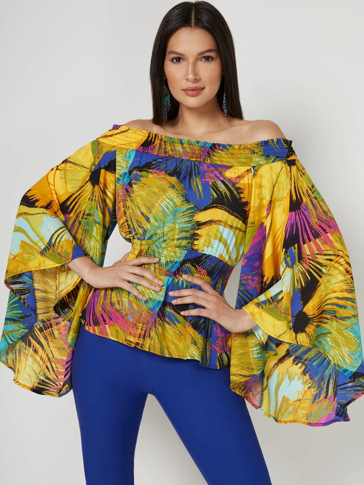Off-The-Shoulder Bell Sleeve Top
