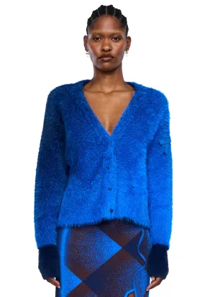 PH5 Ozzy Faux Fur Oversized Cardigan in Electric Blue