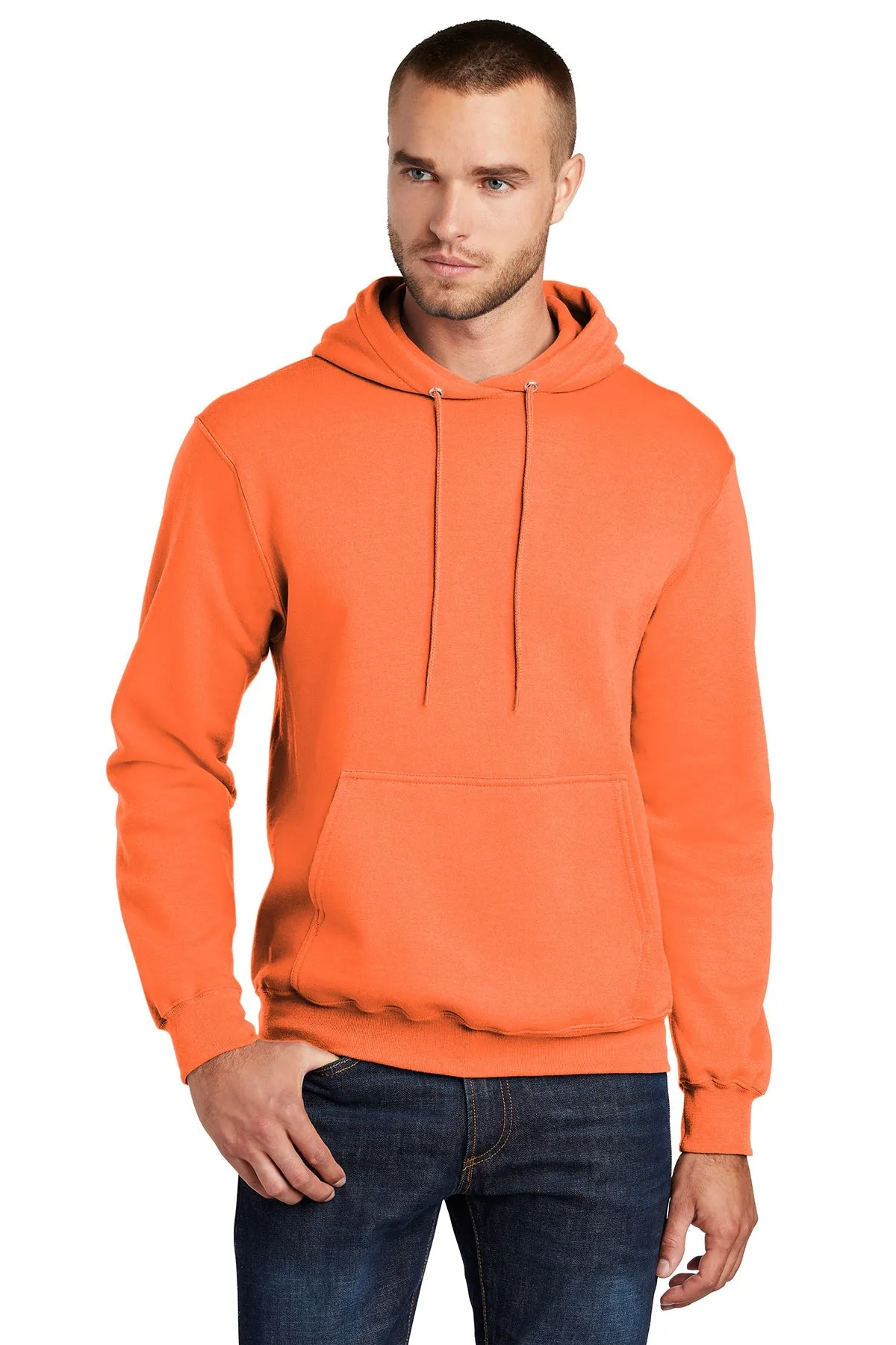Port & Company Core Fleece Custom Hoodies, Neon Orange