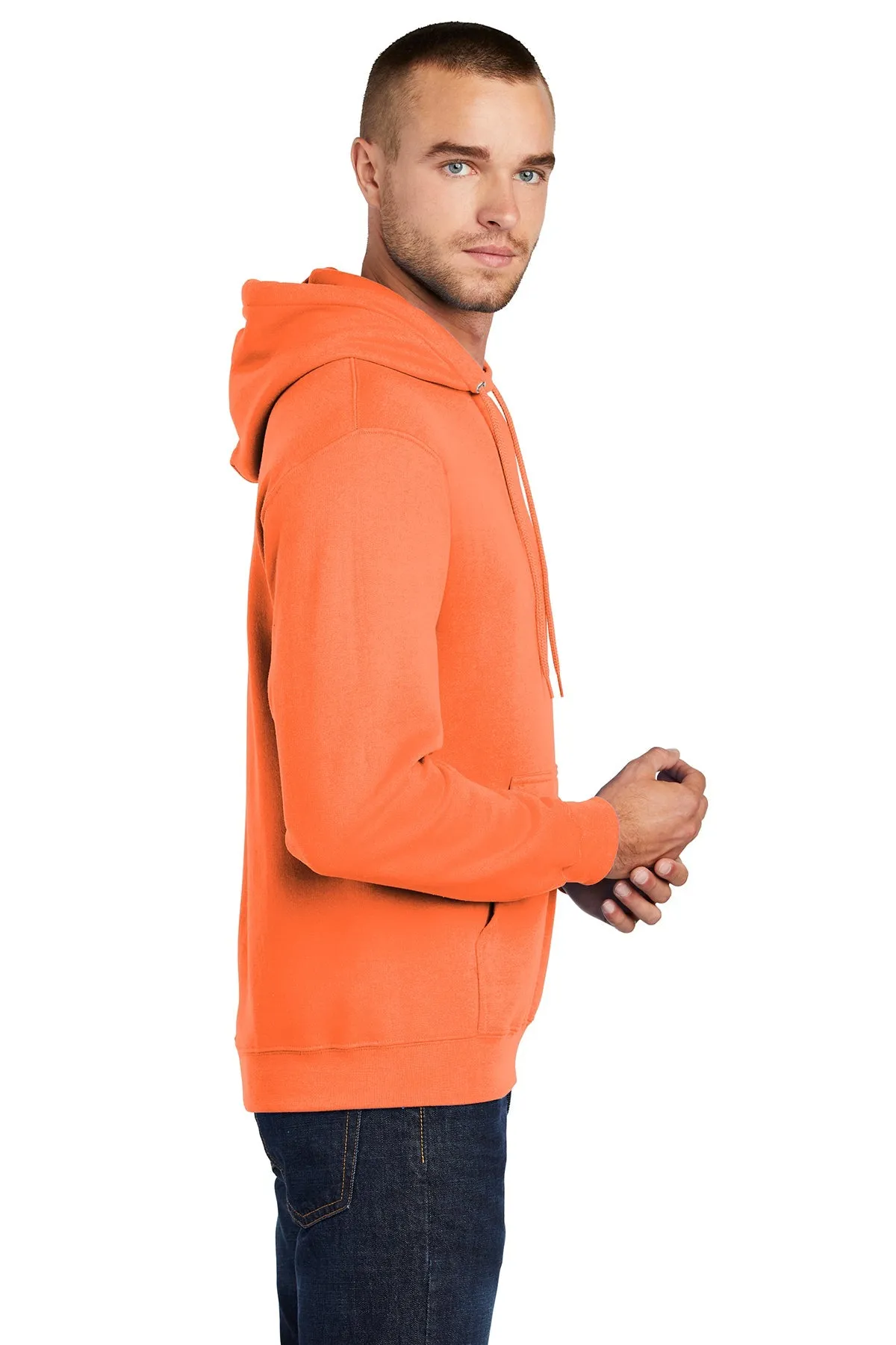 Port & Company Core Fleece Custom Hoodies, Neon Orange