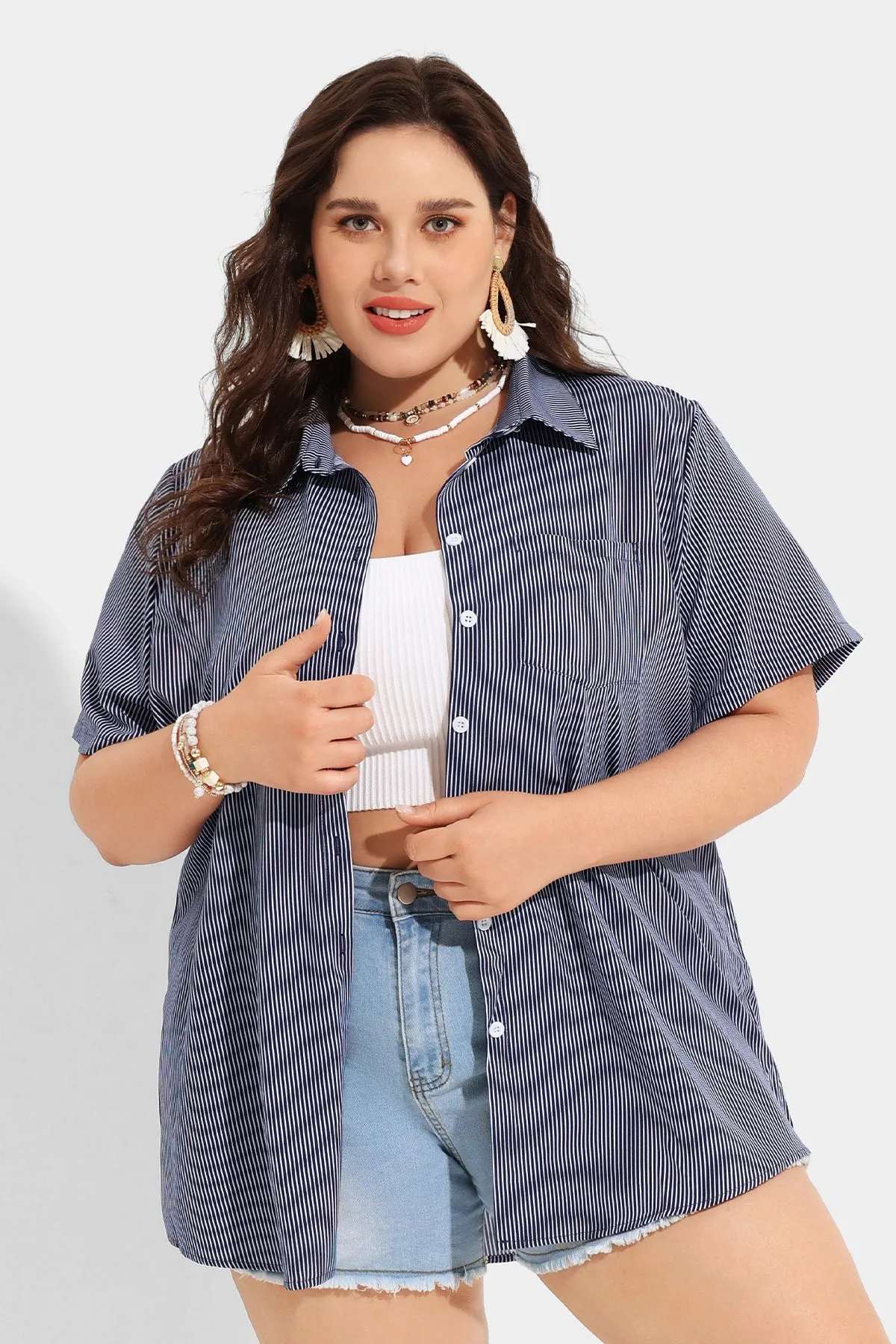 Ritera Supersoft Stripe Button Down Stylish T-Shirt