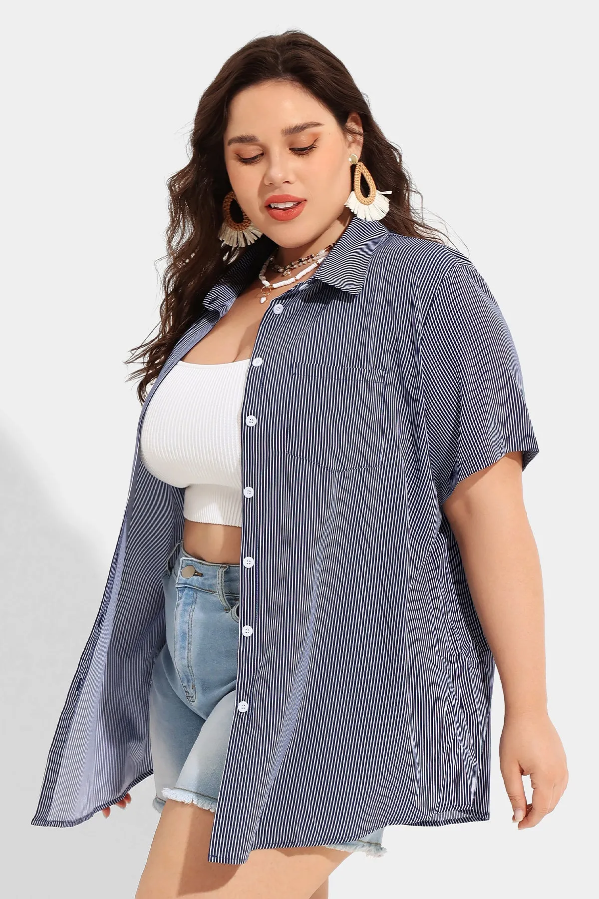 Ritera Supersoft Stripe Button Down Stylish T-Shirt