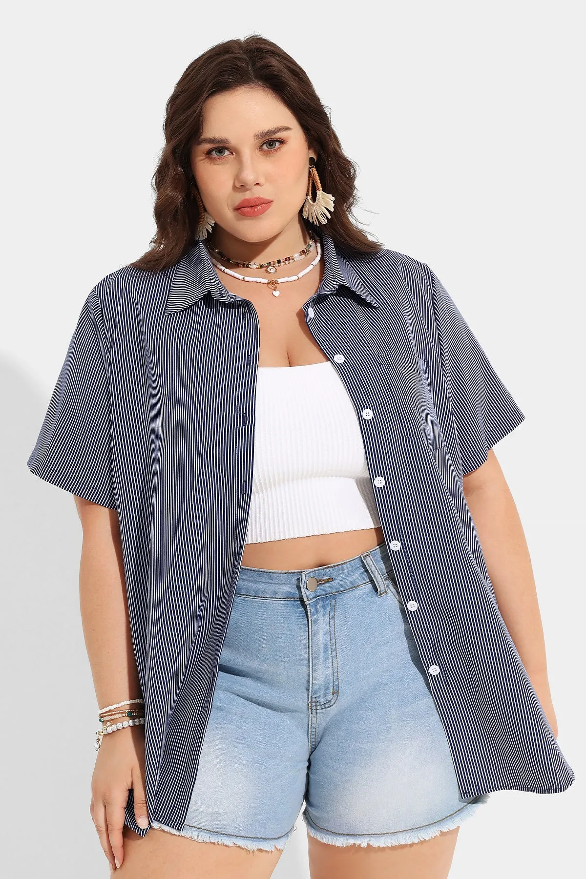 Ritera Supersoft Stripe Button Down Stylish T-Shirt