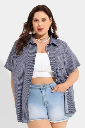 Ritera Supersoft Stripe Button Down Stylish T-Shirt