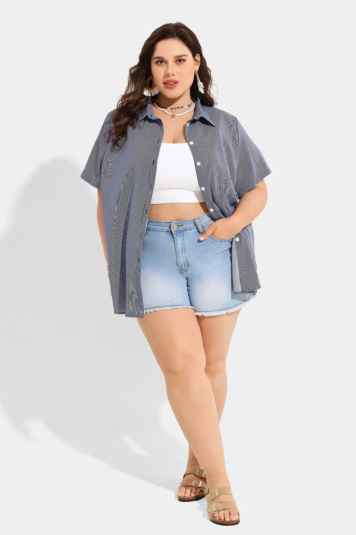 Ritera Supersoft Stripe Button Down Stylish T-Shirt