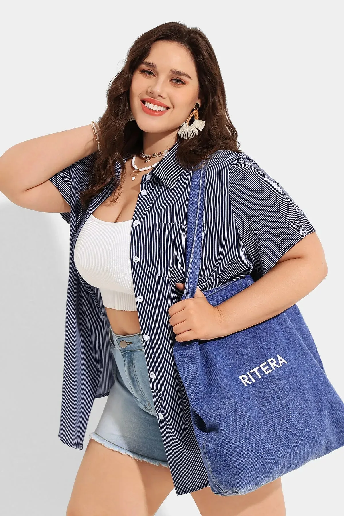 Ritera Supersoft Stripe Button Down Stylish T-Shirt