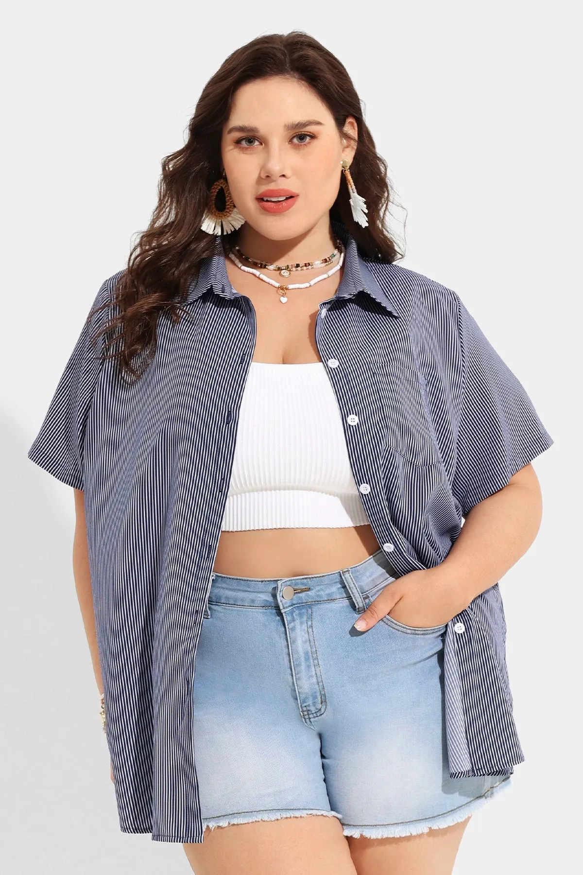 Ritera Supersoft Stripe Button Down Stylish T-Shirt