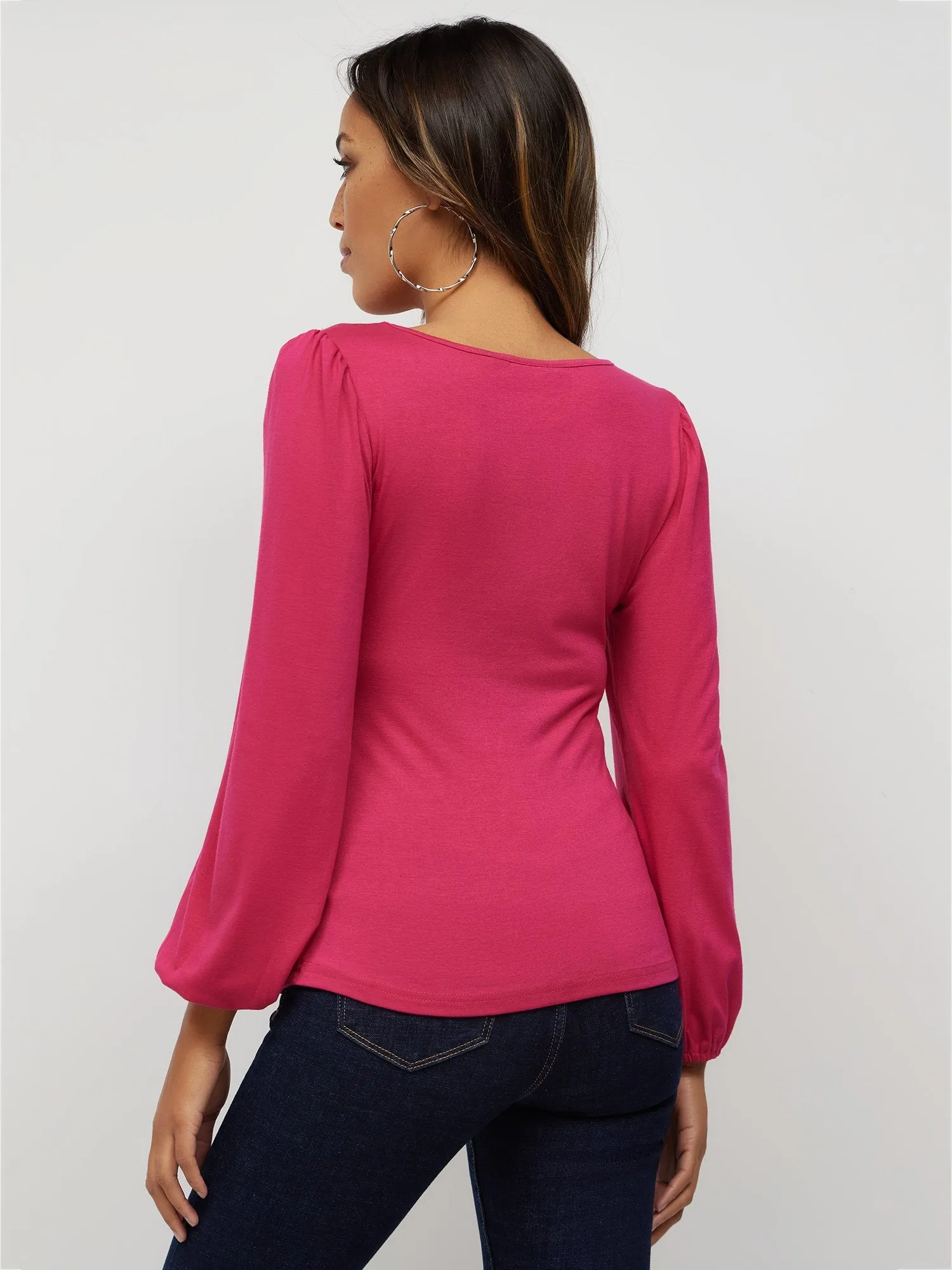 Ruched V-Neck Blouse