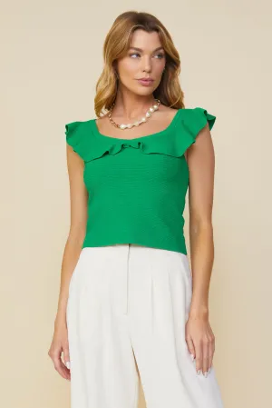 Ruffle Detail Knit Top
