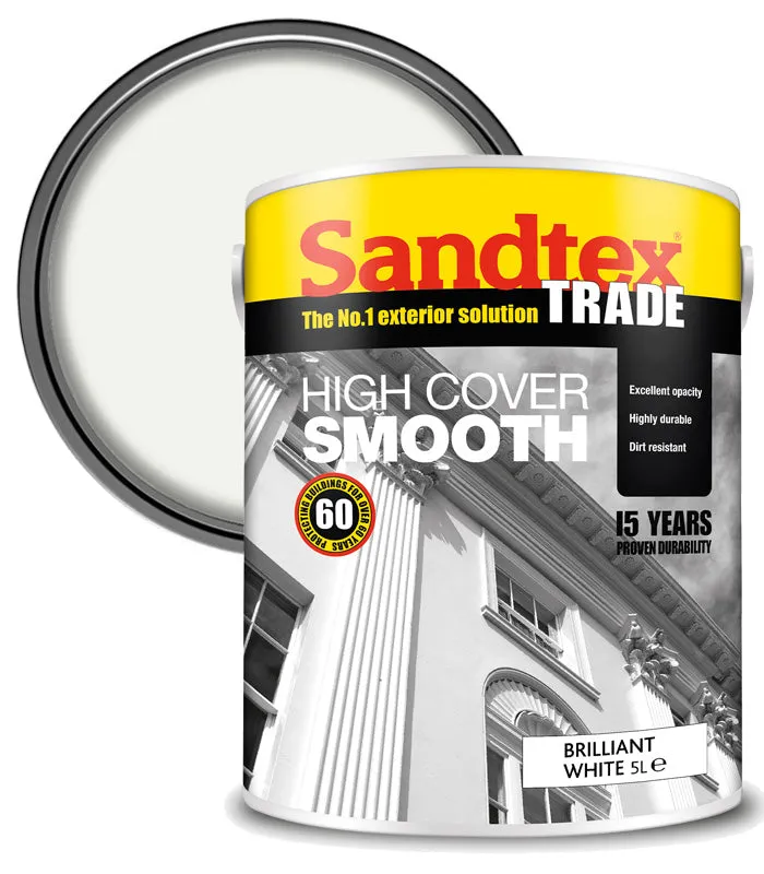 Sandtex Trade High Cover Smooth Masonry Paint - 5 Litres