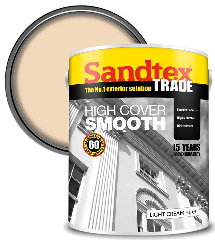 Sandtex Trade High Cover Smooth Masonry Paint - 5 Litres