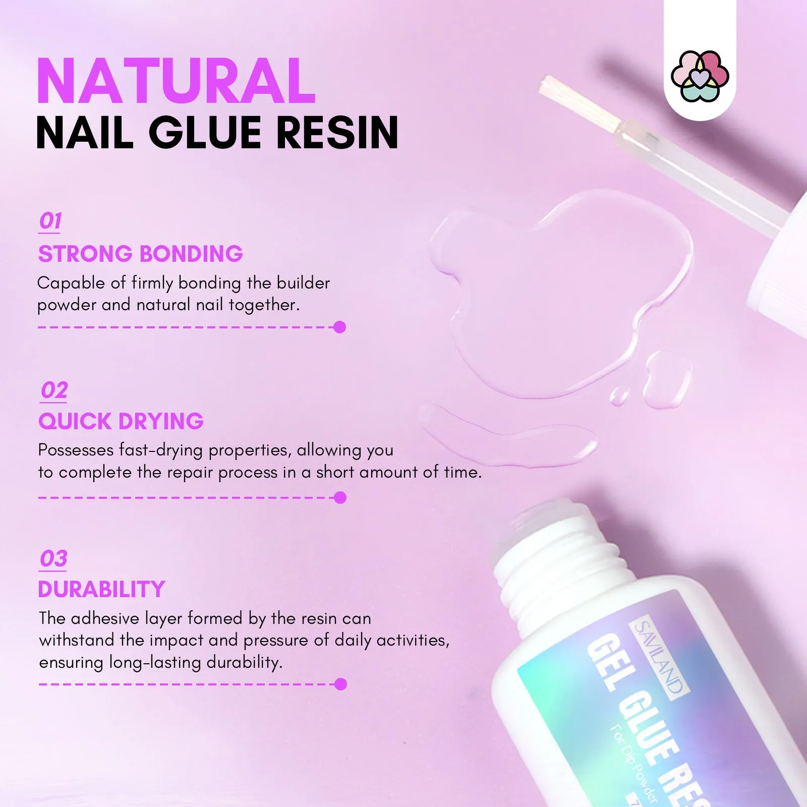 [US ONLY] Instant Nail Repair Kit - Pink & White Dipping Powder with Nail Glue